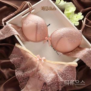 심리스브라 뽕브라세트 브라렛세트 노와이어 레이스 섹시하고 얇은 딥 브이넥 푸시업