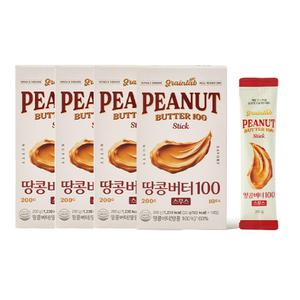 그레인랩 땅콩버터 스틱 100 스무스 20g, 10입, 4개