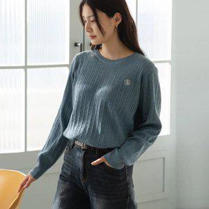 10월 한정 [엘리시아] (30%할인) [MADE] 리브 케이블 라운드 니트 T