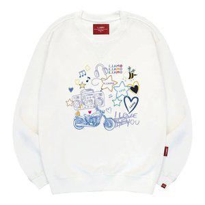 엘라모 3M 아이러브뮤직 맨투맨 남녀공용 빅사이즈 S~4XL