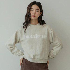 레이스 레터링 크롭 맨투맨 2color