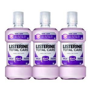 리스테린 토탈케어 마일드 750ml, 3개 + 증정(그린티 마일드, 100ml, 1개)