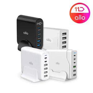 알로코리아 GaN 초고속 C타입 USB 접지형 멀티충전기 90W 100W 140W 가정용 회사용 여