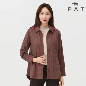 [PAT 여성] 우븐 패딩 후드 체크 셔츠_1J81531