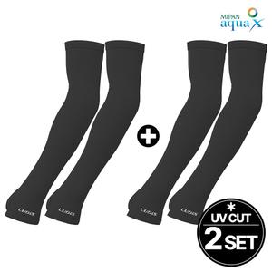 루디스 아웃도어 LUPDUA02 블랙 UV차단 쿨 손등커버형 팔토시 2p, 2SET