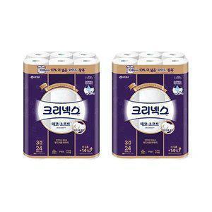 [크리넥스] 3겹 데코&소프트 광폭 108mm 와이드, 33m, 24롤, 2개