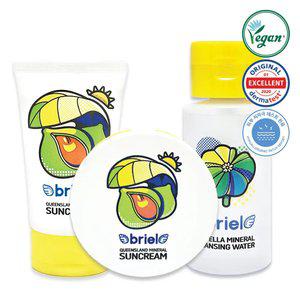 브리엘  퀸즈랜드 썬크림 70ml+퀸즈랜드 썬팩트 15g+병풀 클렌징워터 250ml