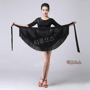스커트 라틴 댄스복 수술 랩스커트 밸리 라인 플리츠 치마 티류으스