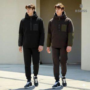 케이스위스 K-SWISS 남여 기모 후리스 아노락+조거팬츠 세트
