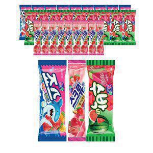 [슈팅냉동] 롯데웰푸드 죠스바 80ml, 10개 + 스크류바 80ml, 10개  + 수박바 80ml, 10