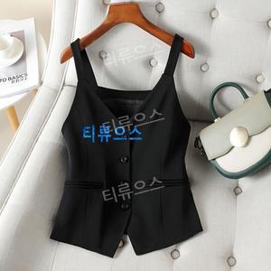 뷔스티에 민소매 정장 캐주얼 슬림핏 조끼 블랙 오피스룩 티류으스