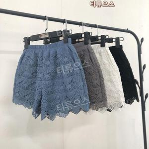 여성 레이스 반바지 얇은 캐주얼 바지 와이드 티류으스