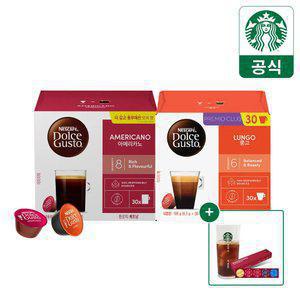 [무배+스토어10%+굿즈] 네스카페/스타벅스 돌체구스토 캡슐커피 대용량 (30캡슐) 3종