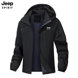 JEEP SPIRIT  봄 가을 남자 스포츠 등산복 후드 집업 바람막이 자켓