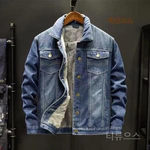 남성겨울청자켓 기모 데님 겨울 티류으스