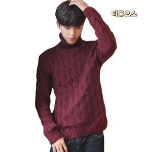 꽈배기터틀넥 남자목폴라 두꺼운 폴라티 니트 목티 꽈배기 티류으스