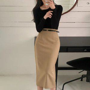 스탠 벨트세트 세미 A라인 롱 스커트 sk6040