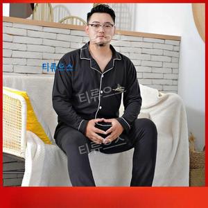 빅사이즈 남자 실크 잠옷 파자마 티류으스