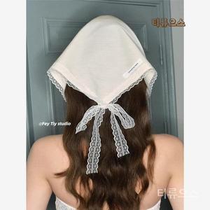 레이스 헤어스카프 리본 헤어커치프 반다나 헤어밴드 티류으스