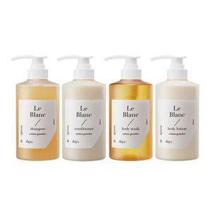 [4SET] 먼스앤데이즈 르 블랑(베이비파우더향) 풀 세트(샴푸500ml+컨디셔너500ml+바디