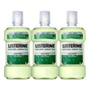 리스테린 그린티 마일드, 750ml, 3개 + 증정(쿨민트, 100ml, 1개)