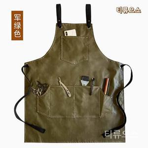 일본 가죽 앞치마 목공 바리스타 방수 미용 작업용 티류으스