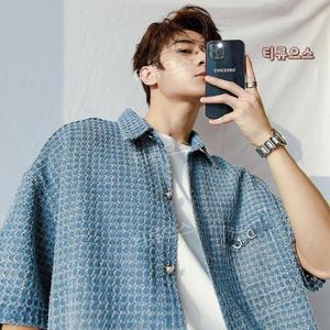 남자 스팽글 반팔 트위드자켓 여름자켓 남성 티류으스