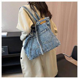 여성 빈티지 데일리 데님 가방 대용량 캐주얼 청가방 숄더백