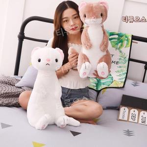 귀여운 백아 족제비인형 안고자는 애착인형 장난감 티류으스