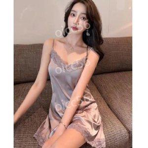 여성 슬립 실크 잠옷 끈나시 원피스 속치마 레이스 이너 웨어