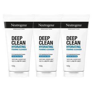 뉴트로지나 NEW 딥클린 하이드레이팅 포밍 클렌저, 150g, 3개 + 증정(뉴트로지나 인텐