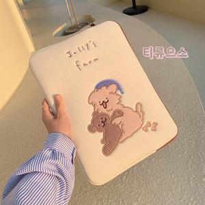귀여운 캐릭터 노트북 파우치 손잡이 곰돌이 노트북가방  증정 티류으스