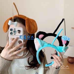 낚싯대 헤어밴드 고양이 물고기 머리띠 강아지 낚시 티류으스