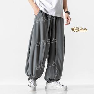 배기팬츠 퓨전한복 밴딩 남자 9부 와이드 빅사이즈 프린팅 하렘 자수 알라딘꽃무늬 티