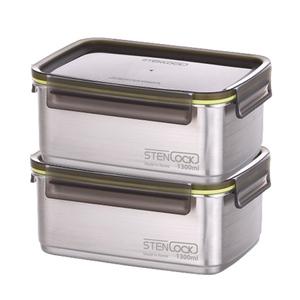 스텐락 국산 스텐밀폐용기 슈어 직사각 7호 2p세트