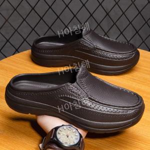 남성용 슬립온 뮬 야외 캐주얼 워킹 슬리퍼 백리스 로퍼 편안한