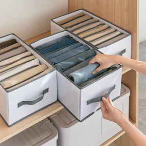 접이식 칸막이 의류정리함 7칸 수납 PVC 방수/방습 물세척 가능 틈새보관 수납함