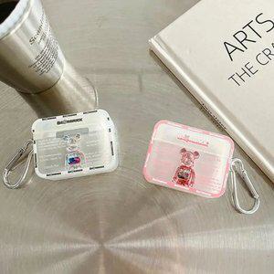 에어팟 프로 1 2세대 블럭 곰 포인트 키링 반투명 보관 커버 케이스
