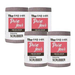 [퓨어주르]국내산 70g고평량 수세미60매x4롤