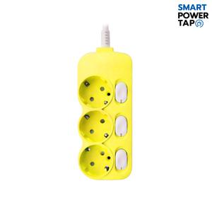 스마트파워탭 국산 컬러 멀티탭 개별 3구 1.5m 허니 망고 디자인 멀티탭 LED 개별 절전