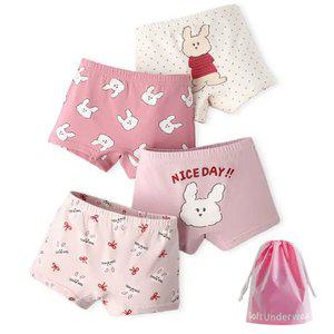 좋은날토끼 여아 사각팬티 4매+더스트백(N187)