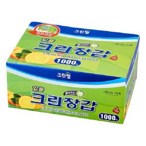 크린랩 크린 위생장갑 1000매 1팩 비닐/고무 라텍스장갑 요리/김장 글러브 일회용 1회