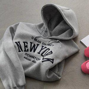 (안나앤플러스) 디스트 레터링 기모 후드티[티셔츠DZU53] 빅사이즈