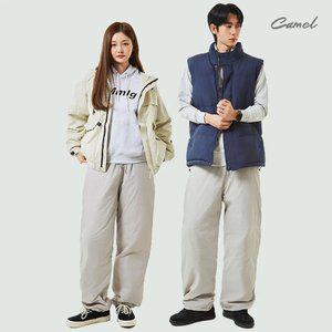 [1장+1장] 방한 와이드 패딩바지 남녀공용 겨울 양털 보온 방수 빅사이즈 와이드팬츠