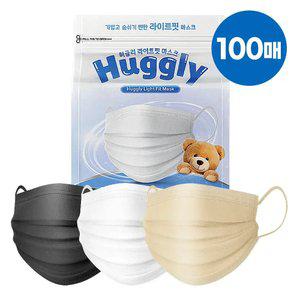 [100매]국산 허글리 라이트핏 MB필터 덴탈 컬러 마스크