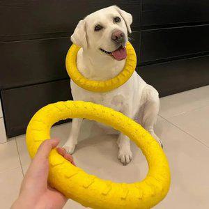 [고무 터그링] 대형견 강아지 원반 터그놀이 이갈이 장난감 공