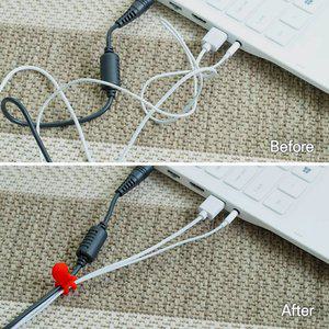 [실리콘 케이블 타이 세트] 케이블 선 스트랩 홀더 줄감개 줄정리 수납 정리 책상 데스