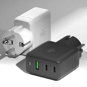 [65W 3포트 고속 충전기] 멀티 핸드폰 초고속충전 USB PD C타입 가정용 충전 노트? 케