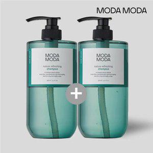 모다모다 (대용량 980ml) 네이쳐 리프레싱 탈모 증상 완화 샴푸 코튼머스크향 한정 2개