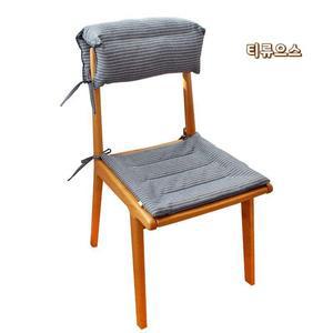 일식 스트라이프 린넨 방석 얇은 패브릭 사무실 등받이 식탁 의자 끈 식당 홈스툴 티류